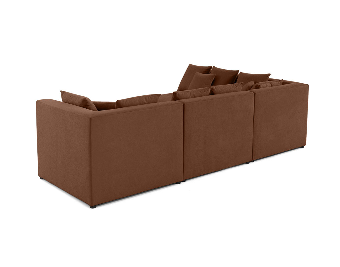 Canapé modulable d'angle réversible 4 places en tissu Amalfi