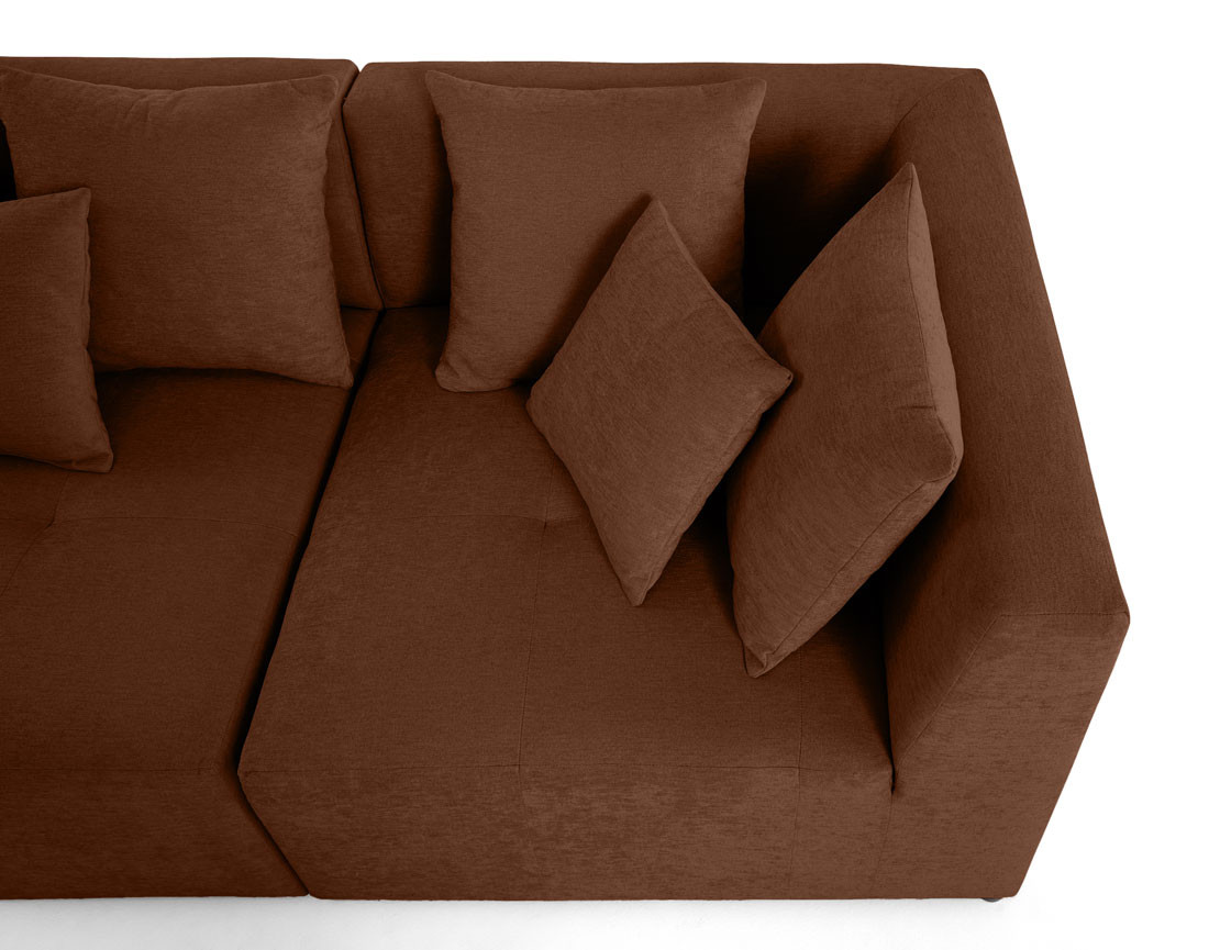 Canapé modulable d'angle réversible 4 places en tissu Amalfi