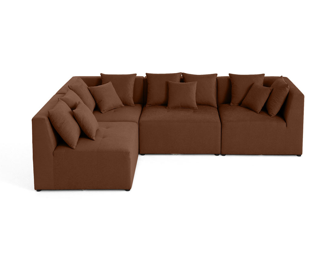 Canapé modulable d'angle réversible 4 places en tissu Amalfi