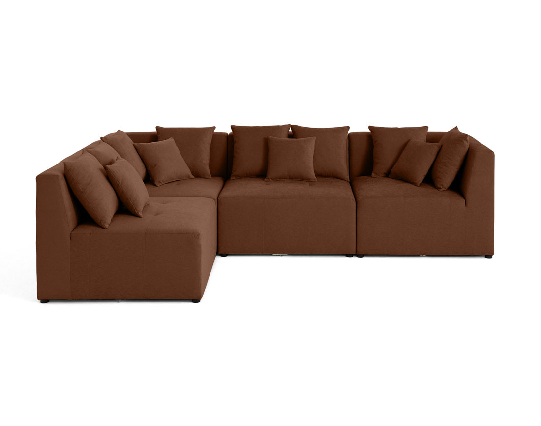 Canapé modulable d'angle réversible 4 places en tissu Amalfi
