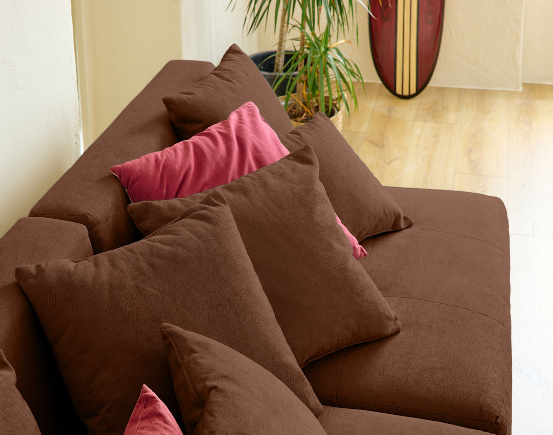 Canapé modulable d'angle réversible 4 places en tissu Amalfi