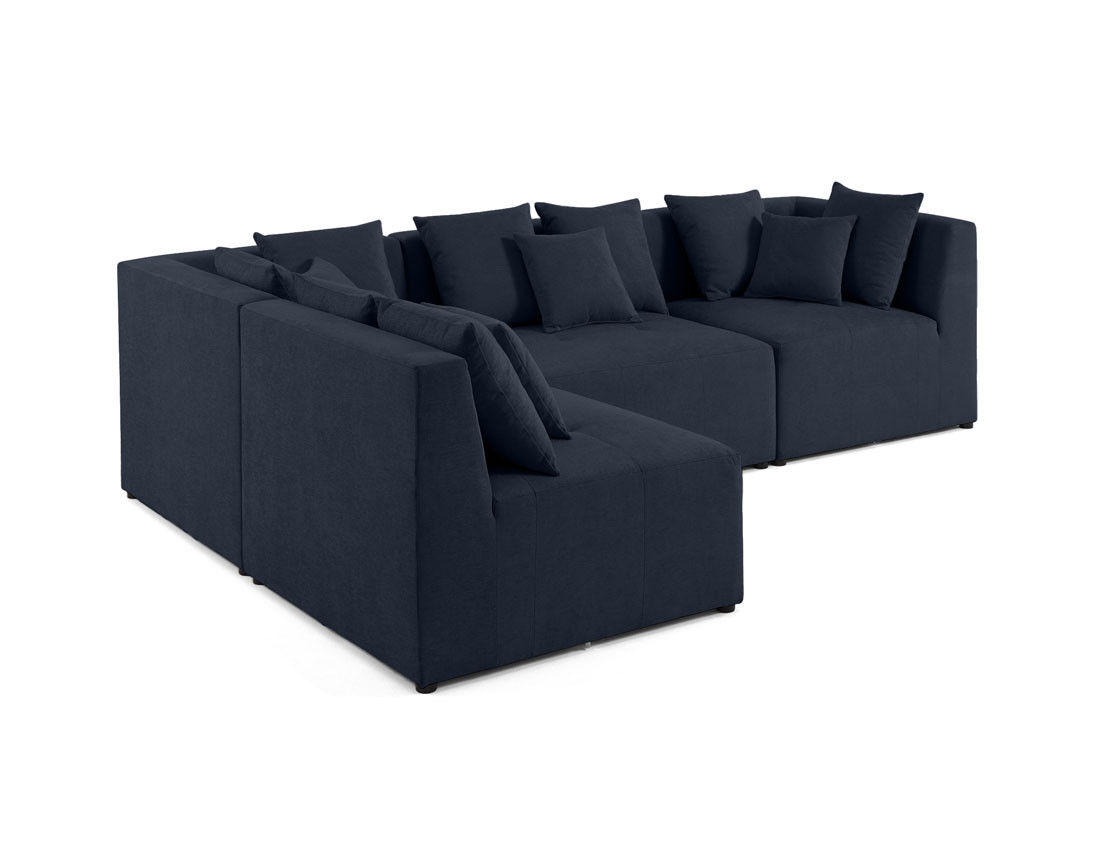 Canapé modulable d'angle réversible 4 places en tissu Amalfi