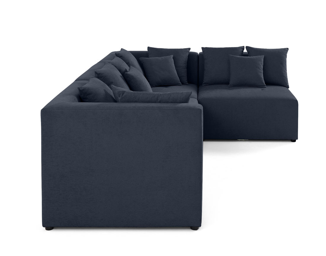 Canapé modulable d'angle réversible 4 places en tissu Amalfi