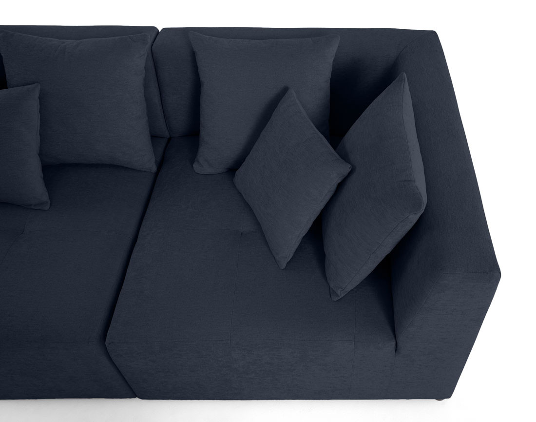 Canapé modulable d'angle réversible 4 places en tissu Amalfi