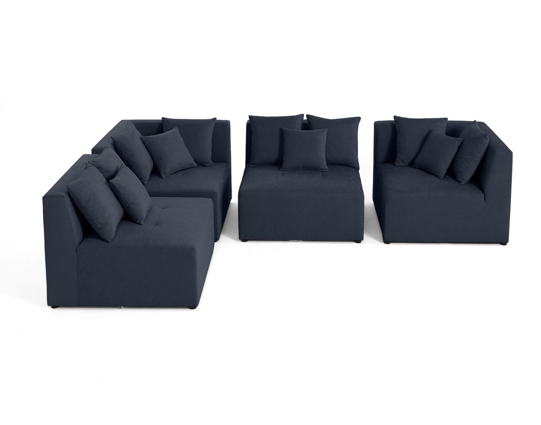 Canapé modulable d'angle réversible 4 places en tissu Amalfi