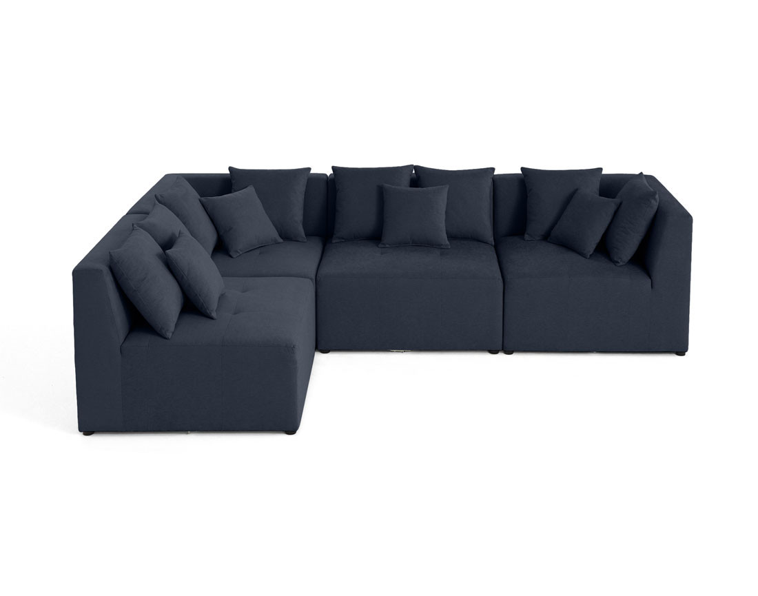 Canapé modulable d'angle réversible 4 places en tissu Amalfi