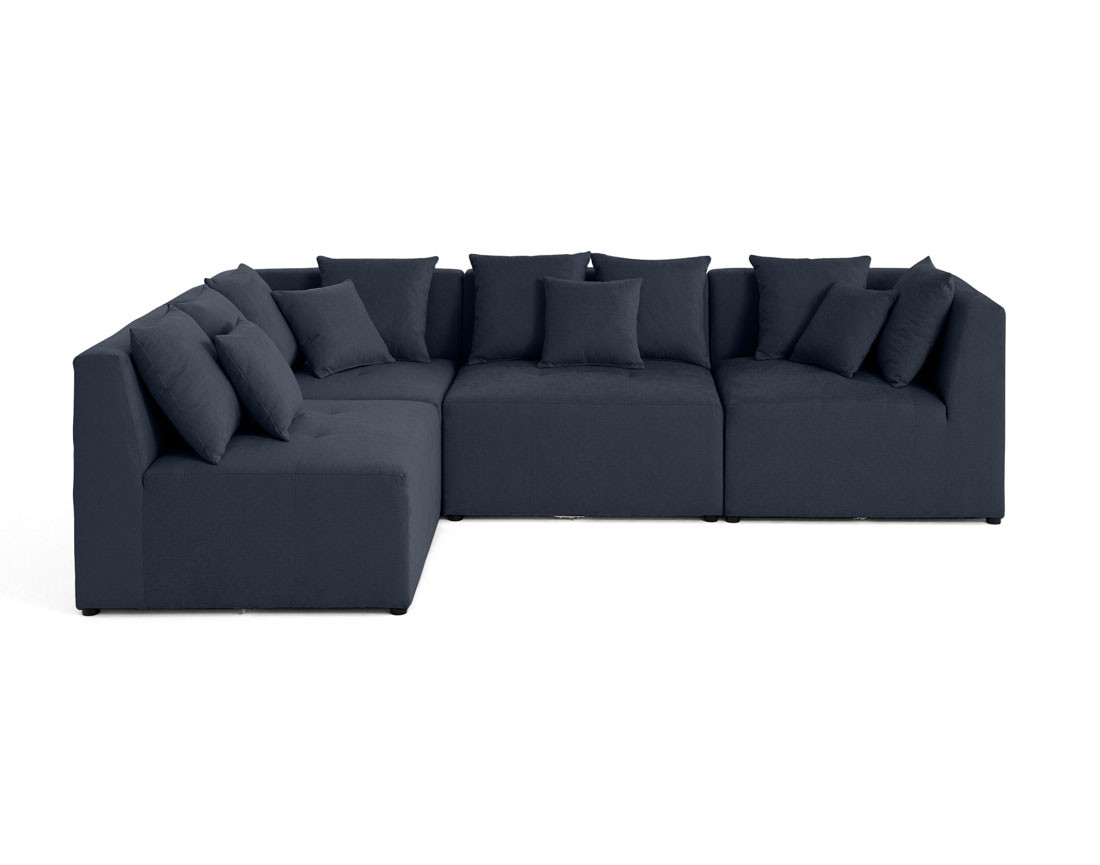 Canapé modulable d'angle réversible 4 places en tissu Amalfi