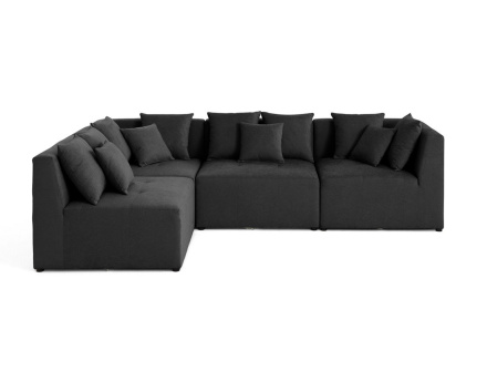 Canapé modulable d'angle réversible 4 places en tissu Amalfi