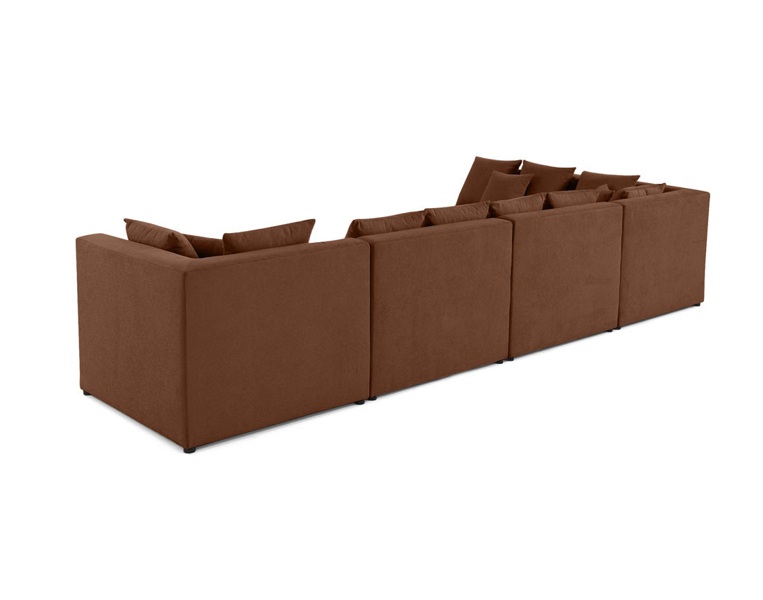 Canapé modulable d'angle réversible 5 places en tissu Amalfi