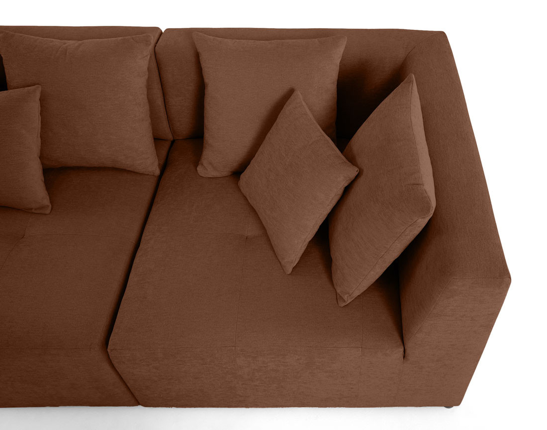 Canapé modulable d'angle réversible 5 places en tissu Amalfi