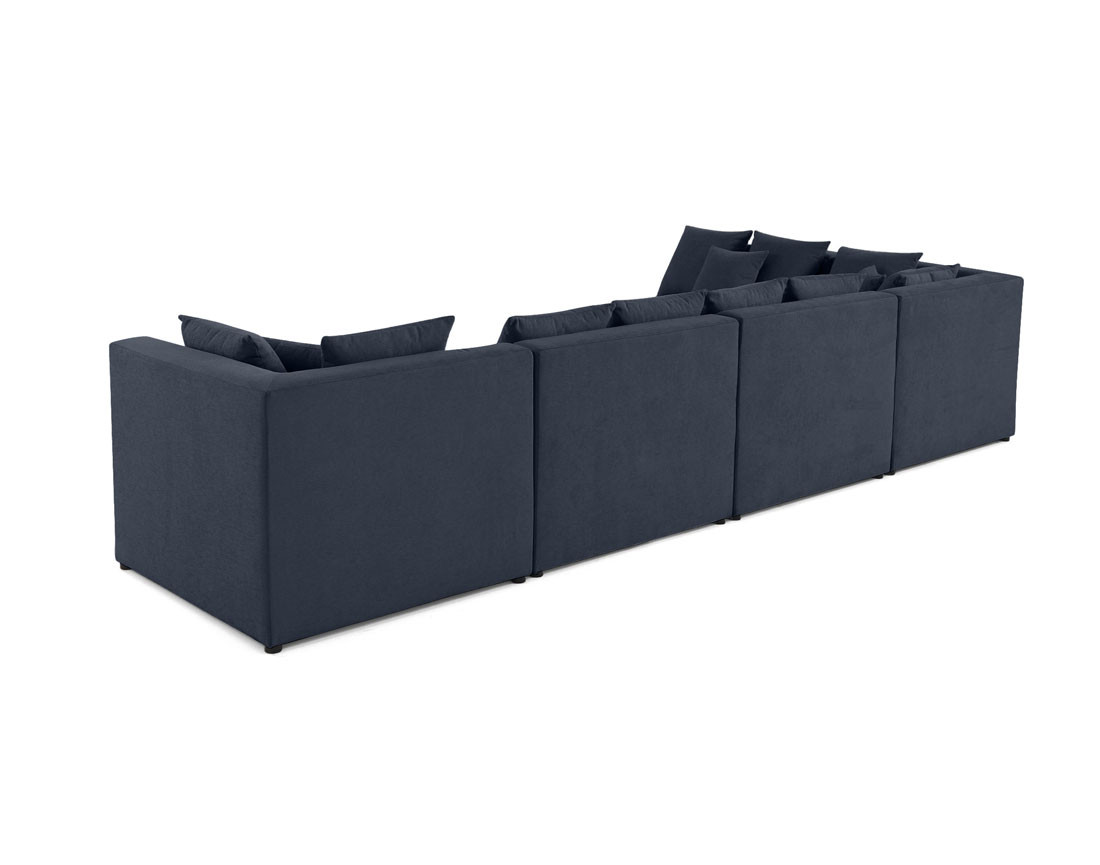 Canapé modulable d'angle réversible 5 places en tissu Amalfi