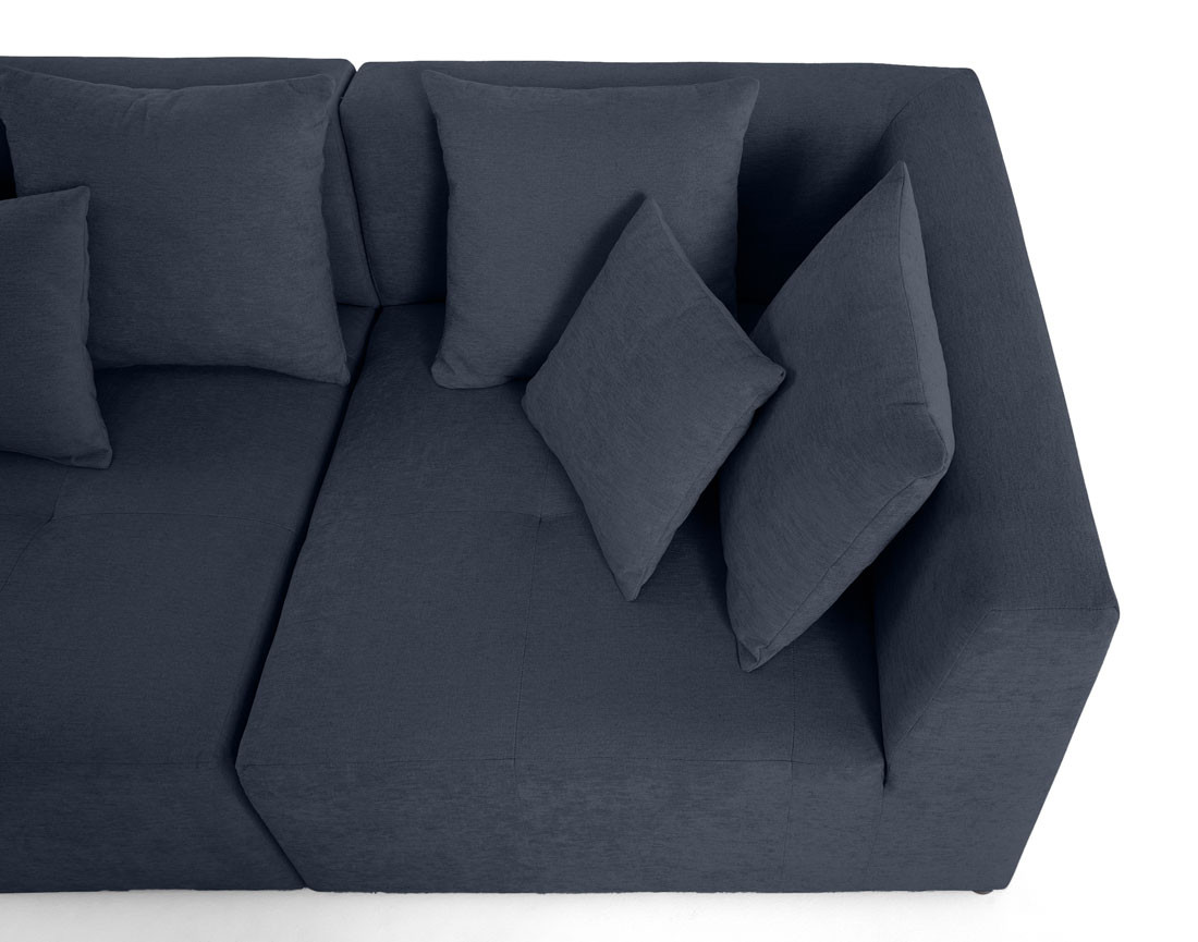 Canapé modulable d'angle réversible 5 places en tissu Amalfi