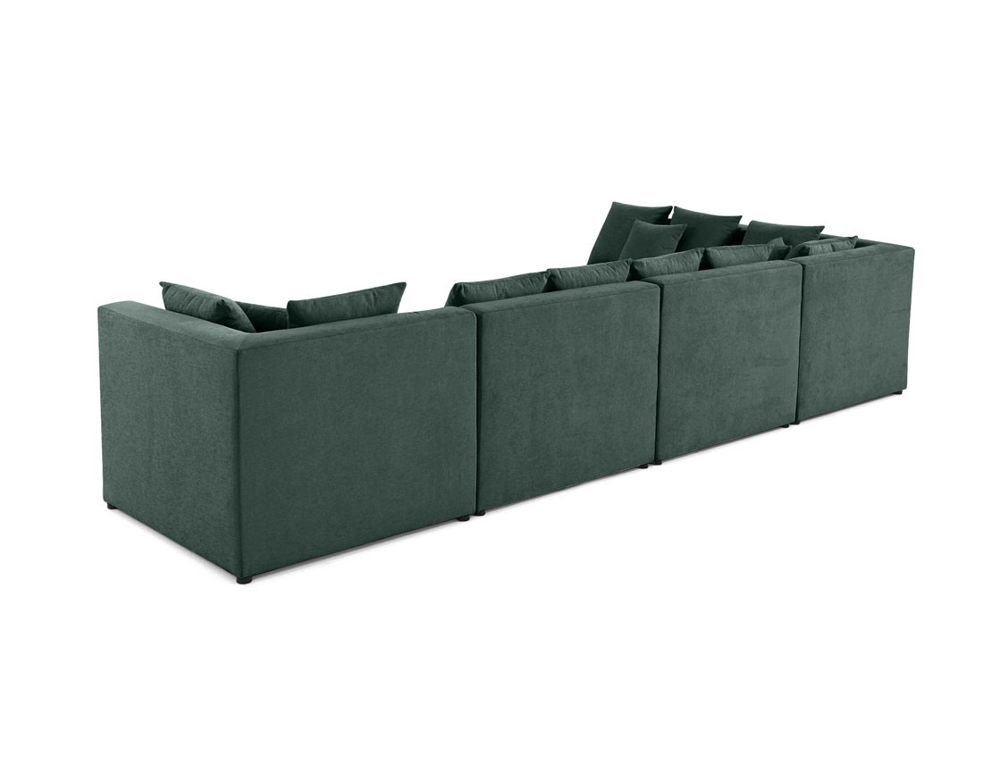 Canapé modulable d'angle réversible 5 places en tissu Amalfi