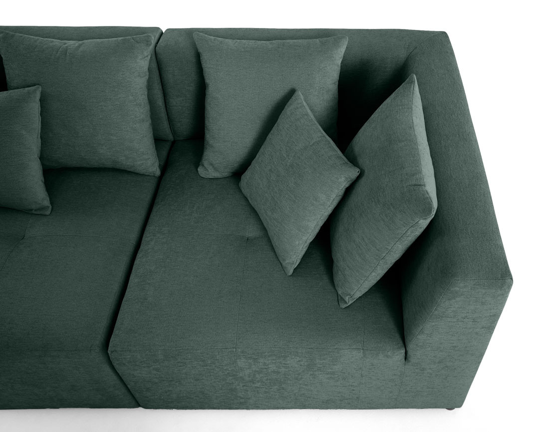 Canapé modulable d'angle réversible 5 places en tissu Amalfi