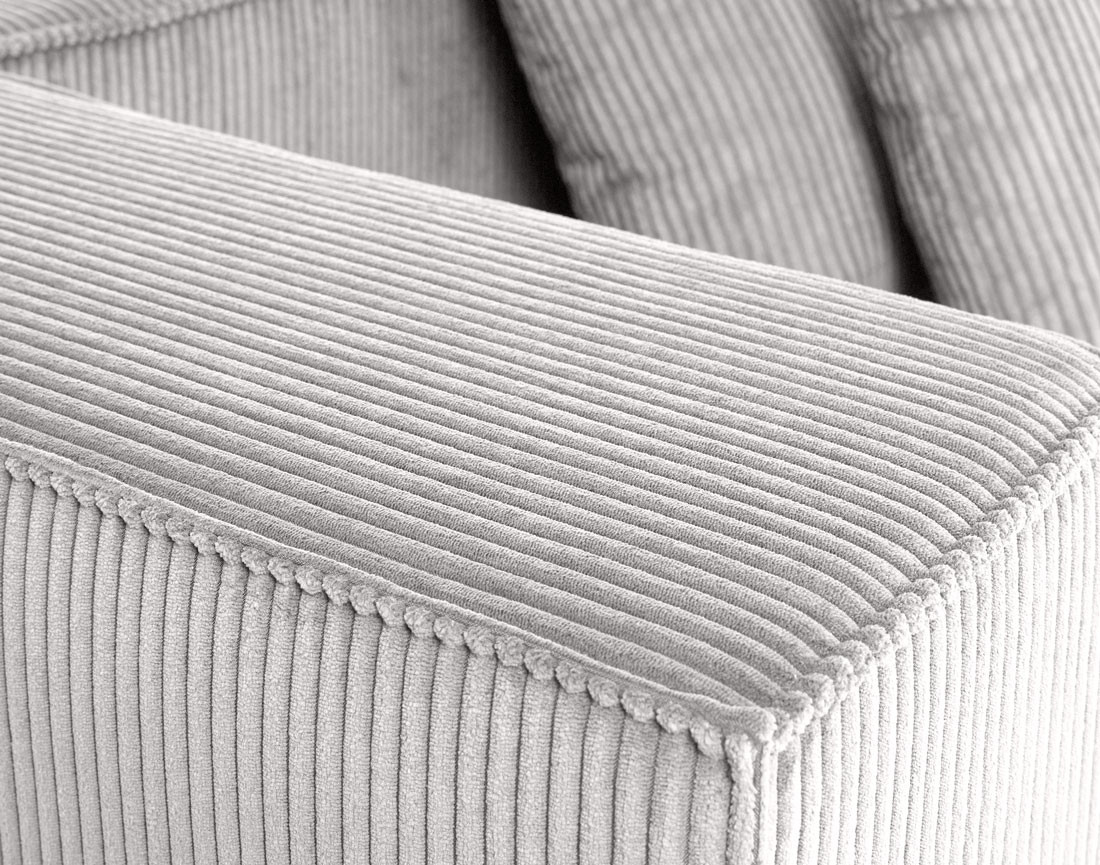 Canapé modulable panoramique 7 places en velours côtelé Colombine