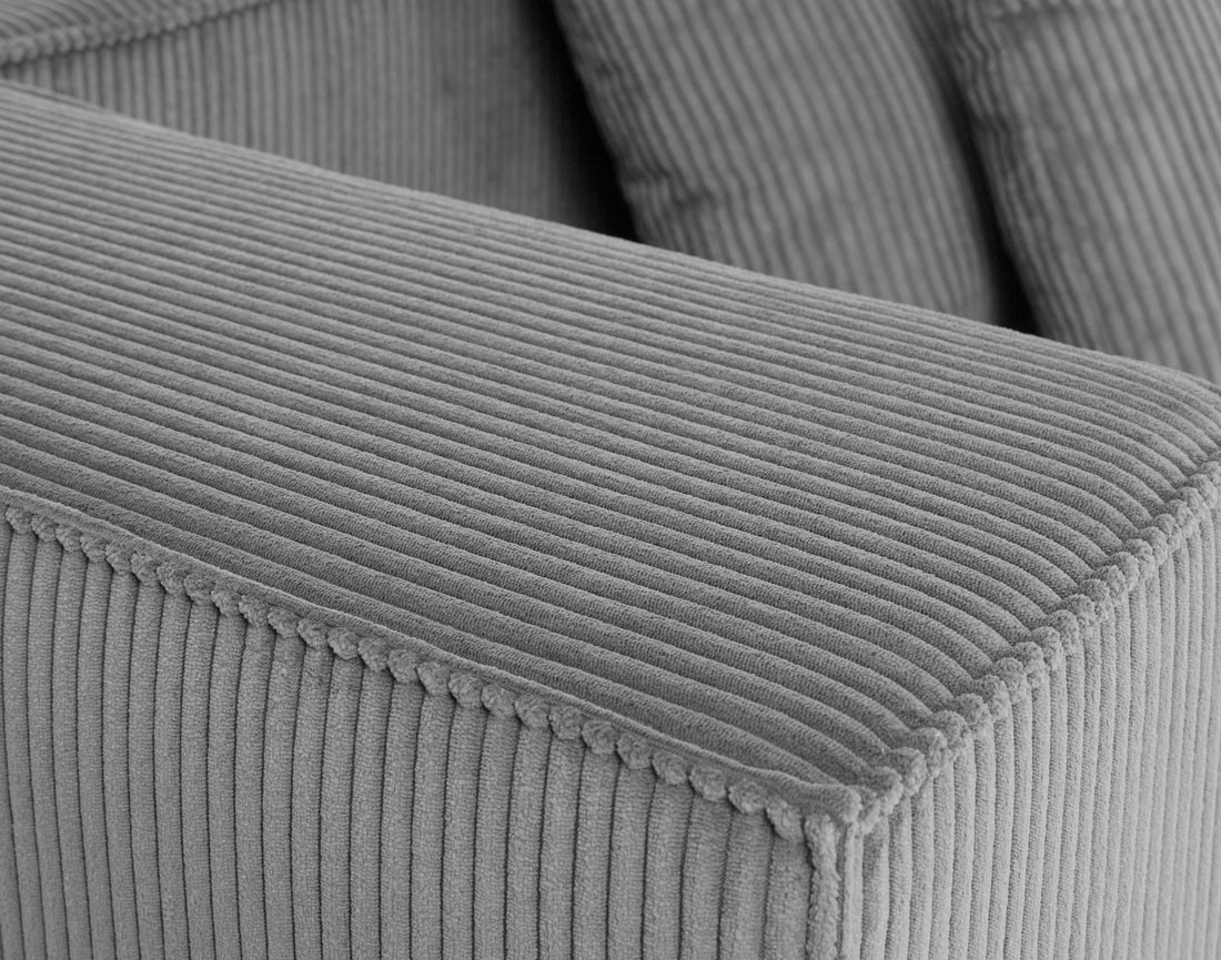 Canapé modulable panoramique 7 places en velours côtelé Colombine