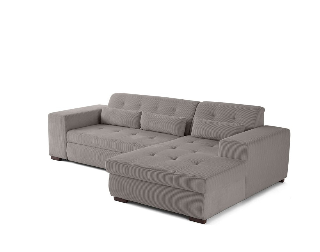 Canapé d'angle convertible Vermont 4 places avec coffre - angle droit