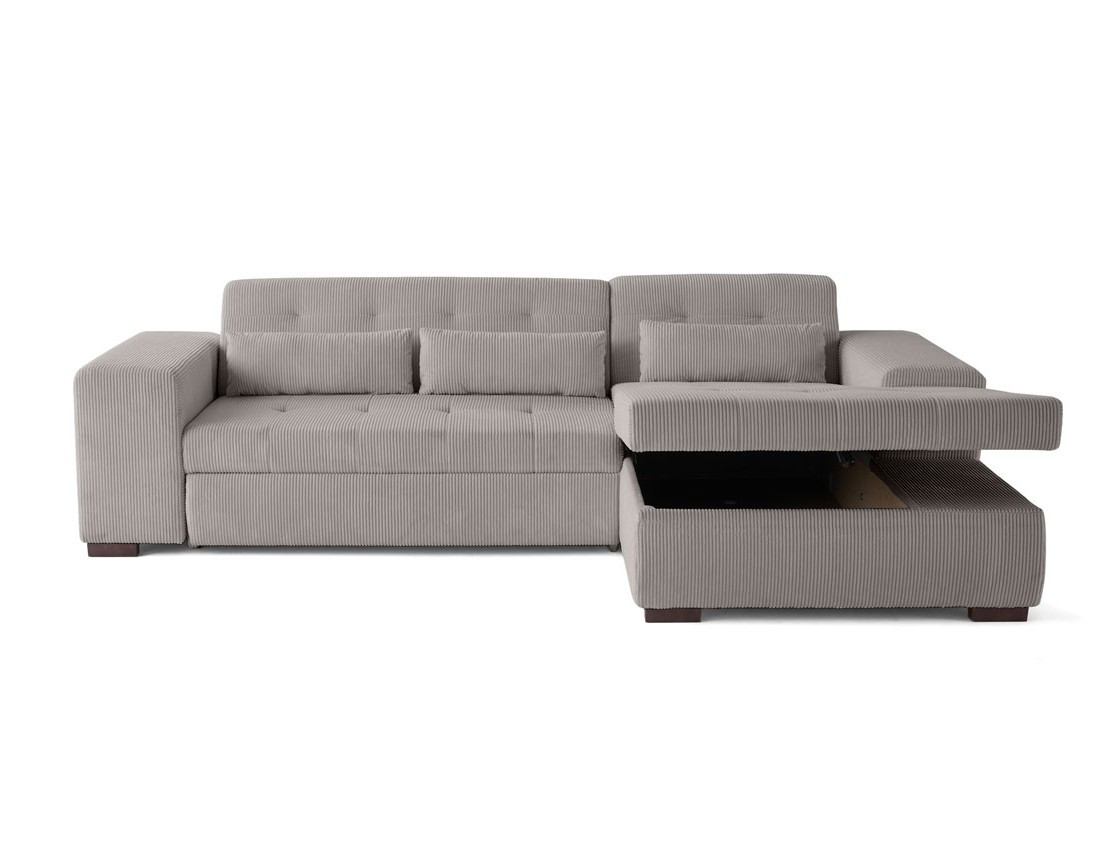 Canapé d'angle convertible Vermont 4 places avec coffre - angle droit