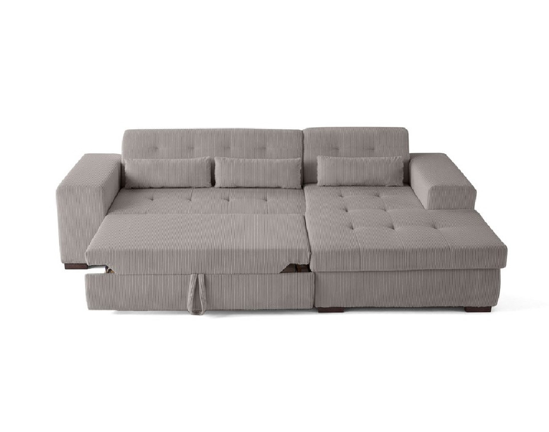 Canapé d'angle convertible Vermont 4 places avec coffre - angle droit