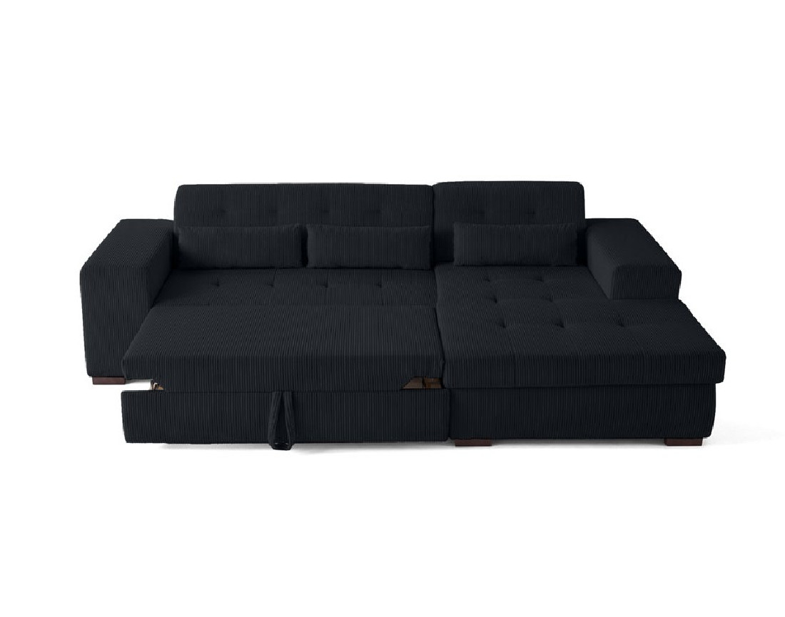 Canapé d'angle convertible Vermont 4 places avec coffre - angle droit