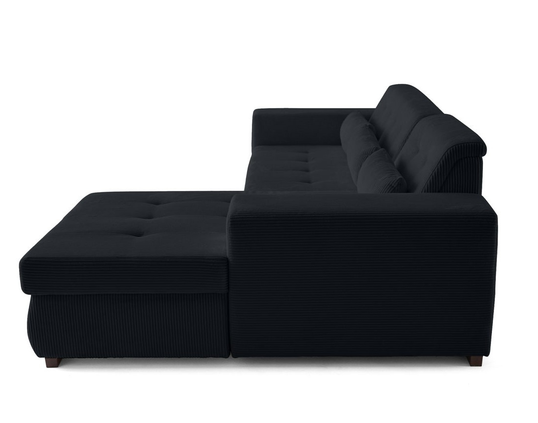 Canapé d'angle convertible Vermont 4 places avec coffre - angle droit