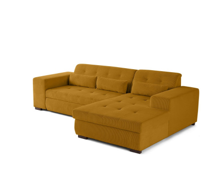 Canapé d'angle convertible Vermont 4 places avec coffre - angle droit