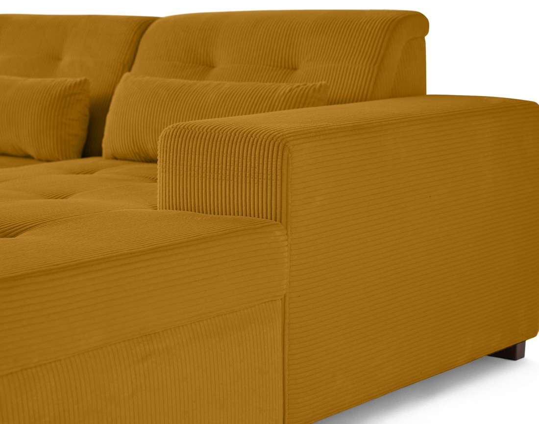 Canapé d'angle convertible Vermont 4 places avec coffre - angle droit