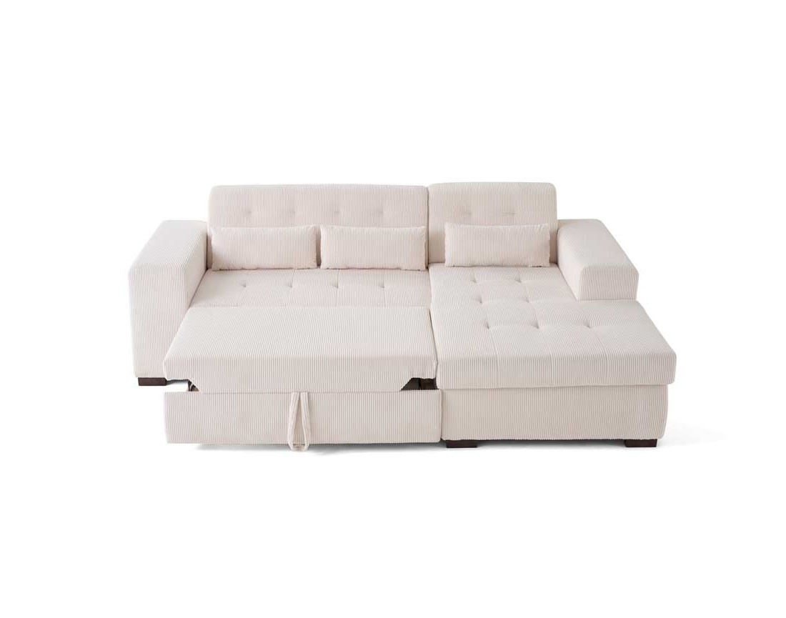 Canapé d'angle convertible Vermont 4 places avec coffre - angle droit