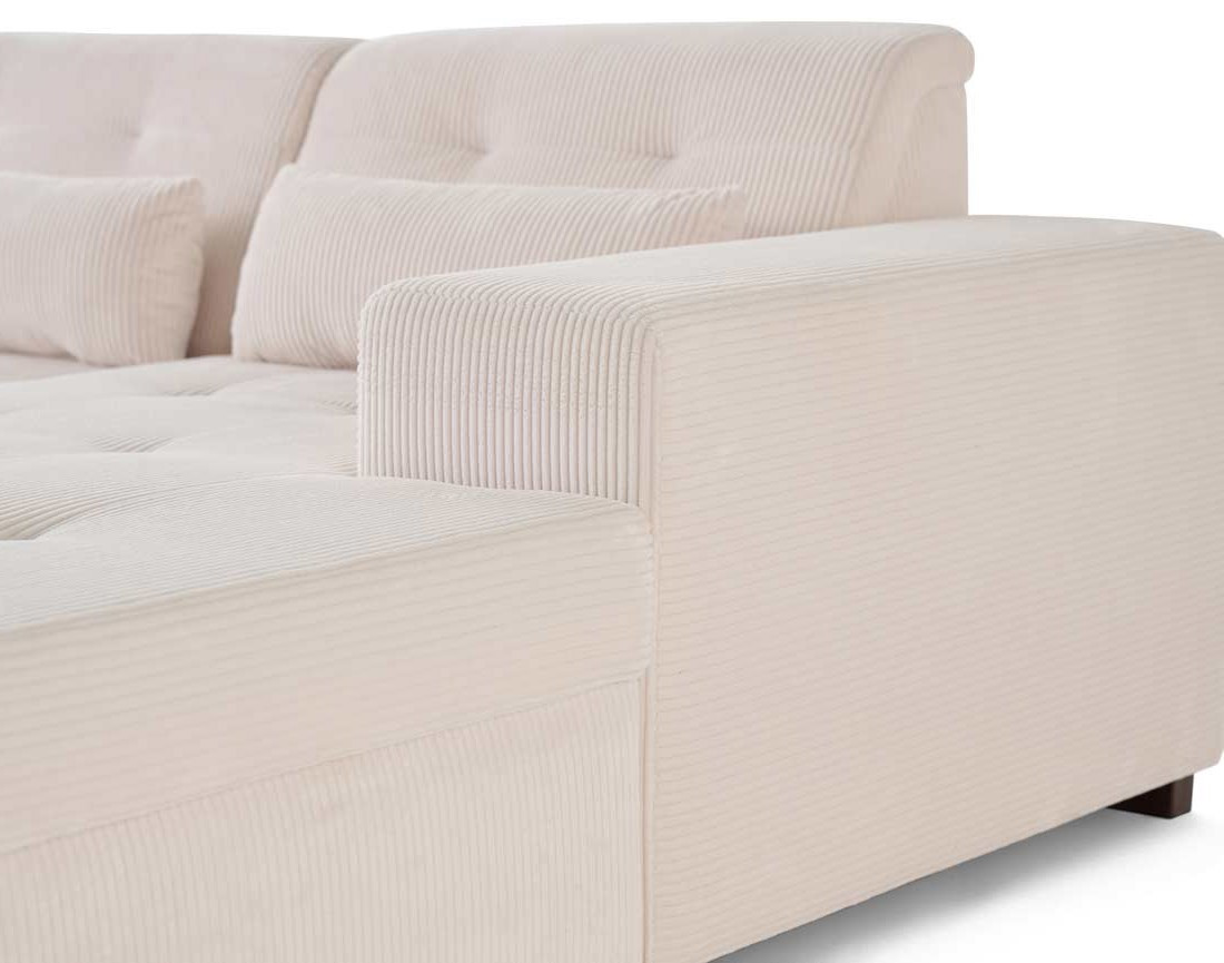 Canapé d'angle convertible Vermont 4 places avec coffre - angle droit