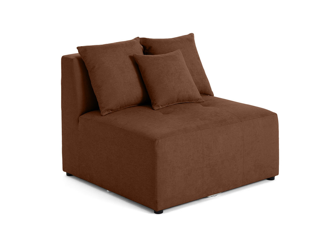 Module d'assise sans accoudoirs 1 place en tissu Amalfi