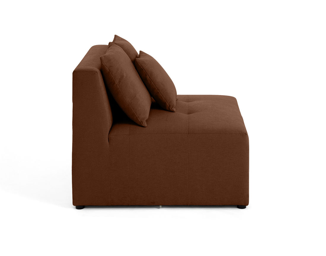 Module d'assise sans accoudoirs 1 place en tissu Amalfi