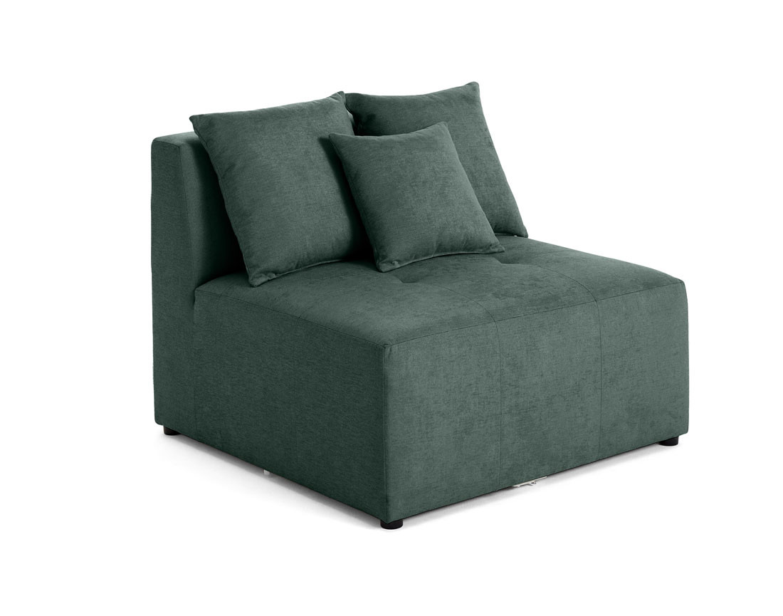 Module d'assise sans accoudoirs 1 place en tissu Amalfi