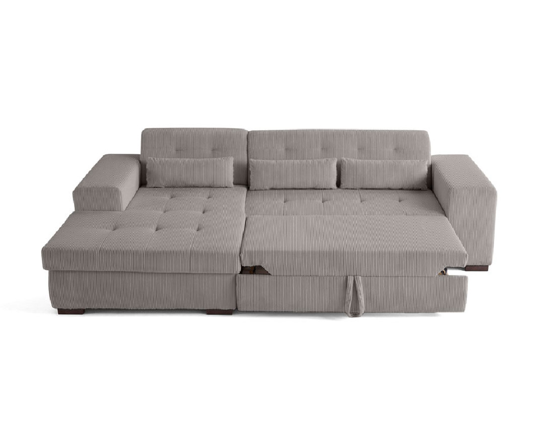 Canapé d'angle convertible Vermont 4 places avec coffre - angle gauche