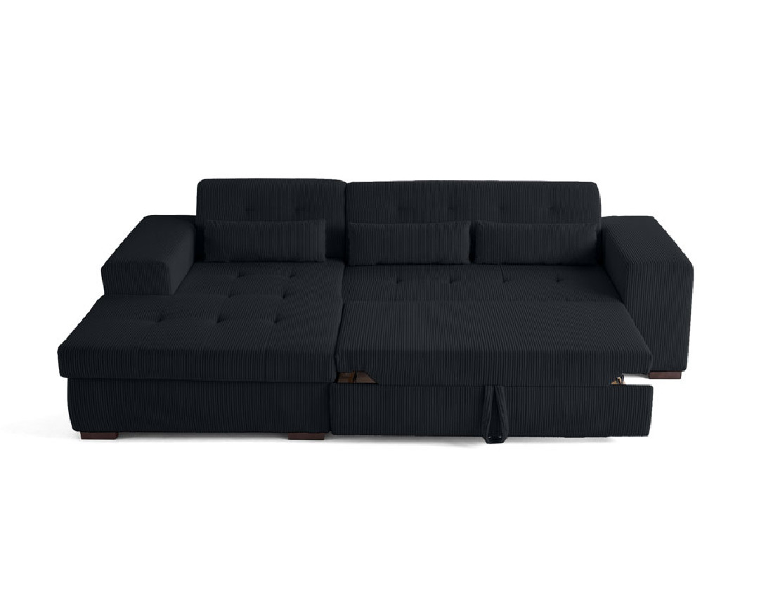 Canapé d'angle convertible Vermont 4 places avec coffre - angle gauche