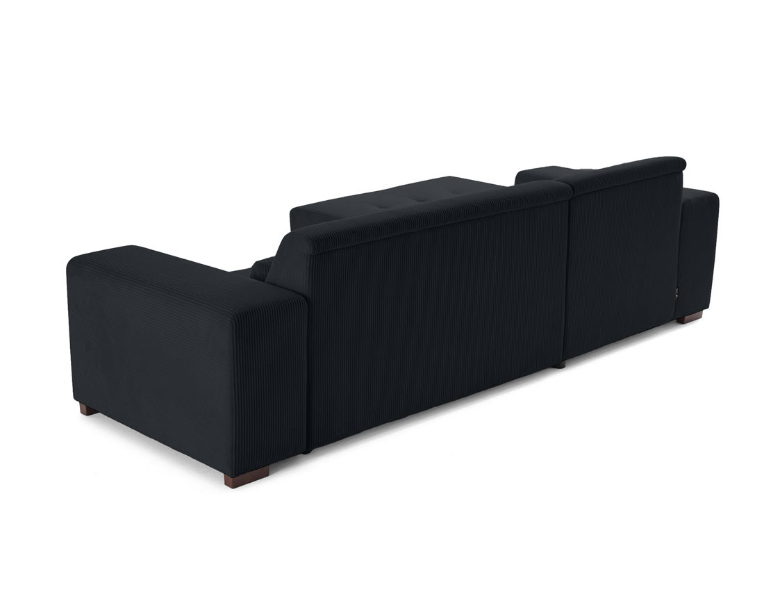 Canapé d'angle convertible Vermont 4 places avec coffre - angle gauche