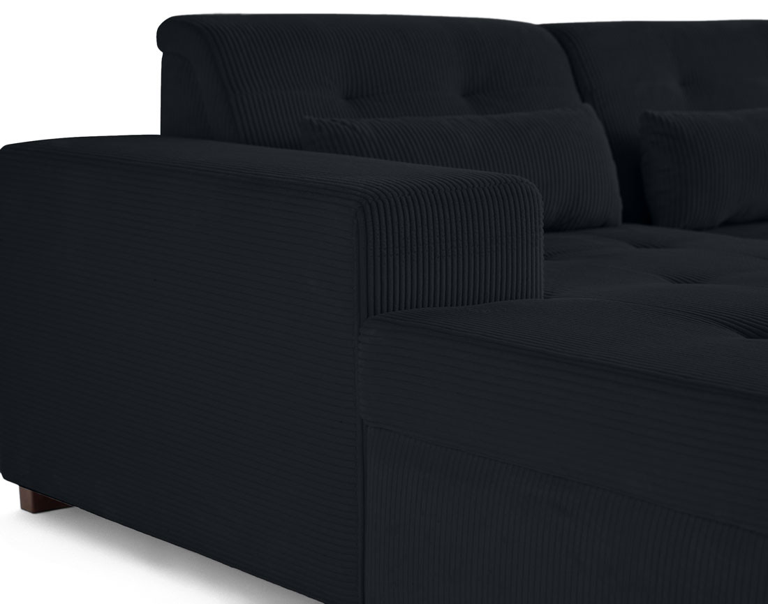 Canapé d'angle convertible Vermont 4 places avec coffre - angle gauche