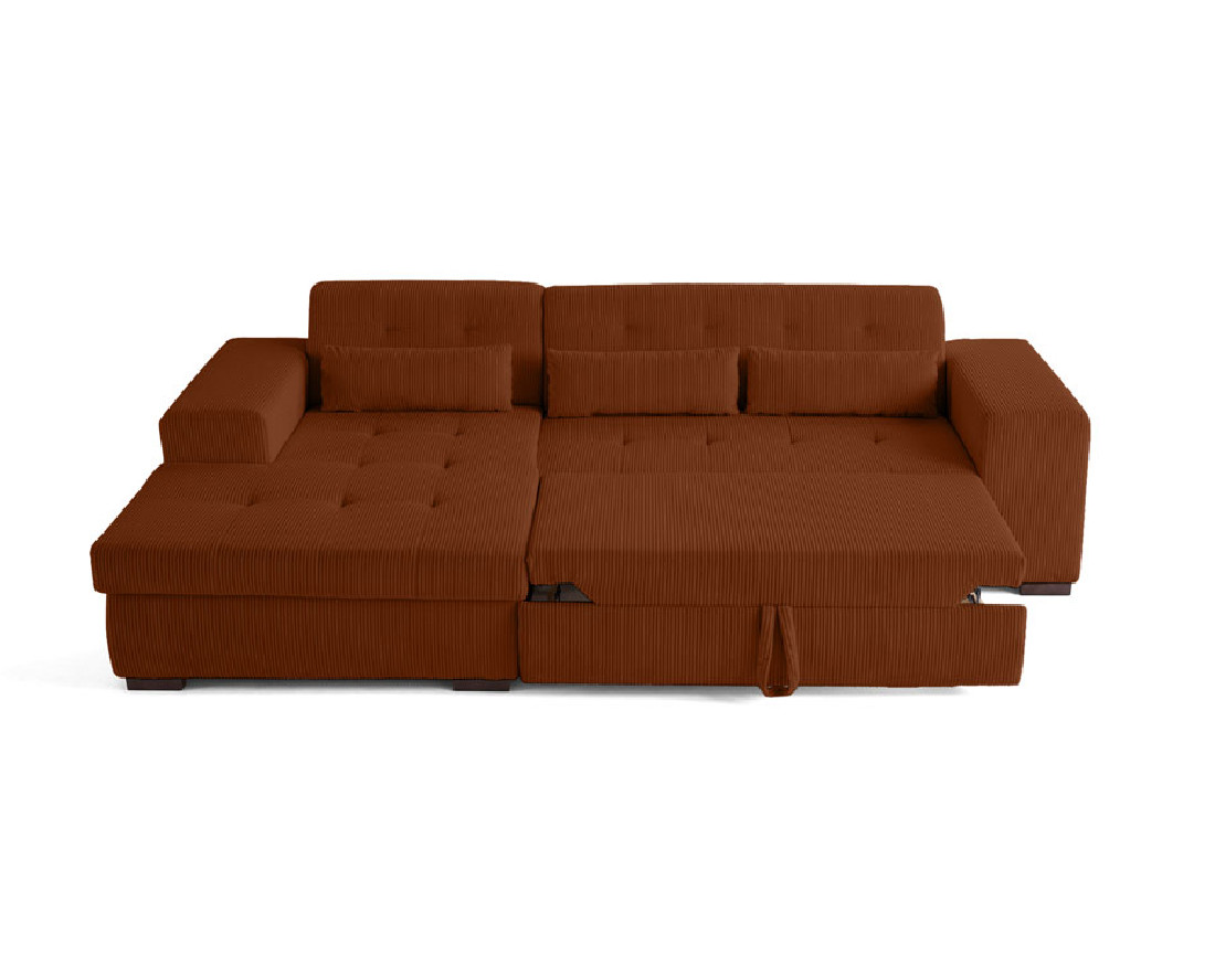 Canapé d'angle convertible Vermont 4 places avec coffre - angle gauche