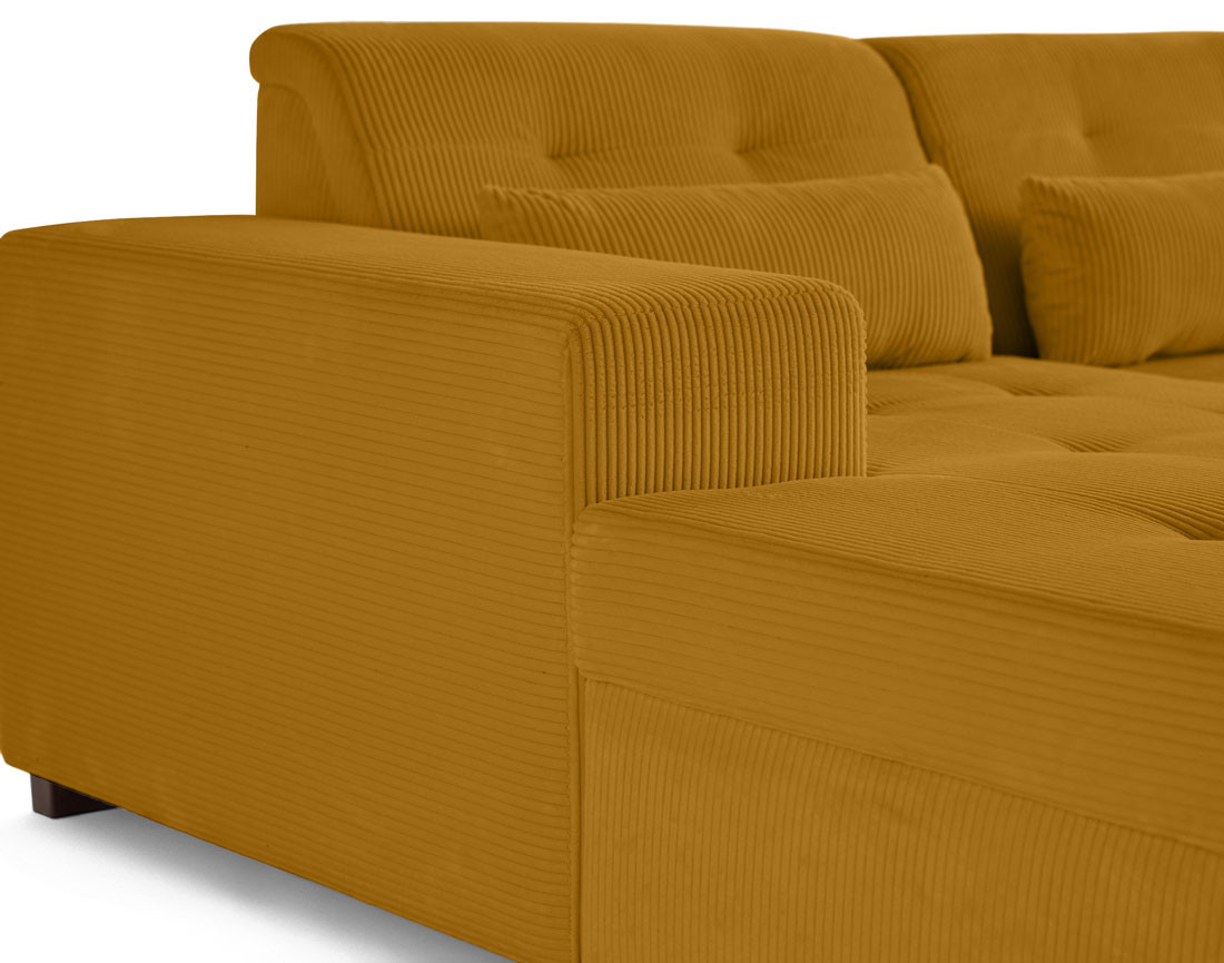 Canapé d'angle convertible Vermont 4 places avec coffre - angle gauche