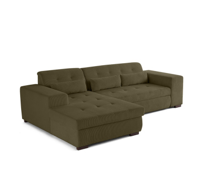 Canapé d'angle convertible Vermont 4 places avec coffre - angle gauche