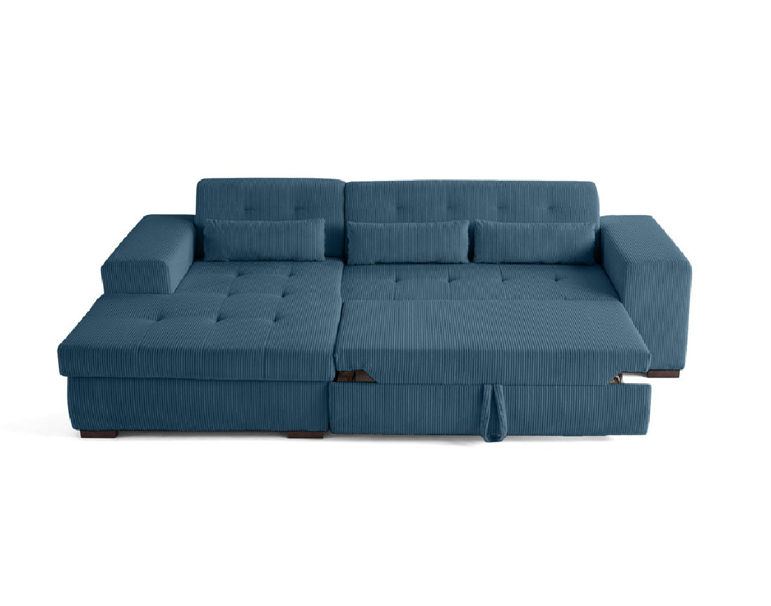 Canapé d'angle convertible Vermont 4 places avec coffre - angle gauche