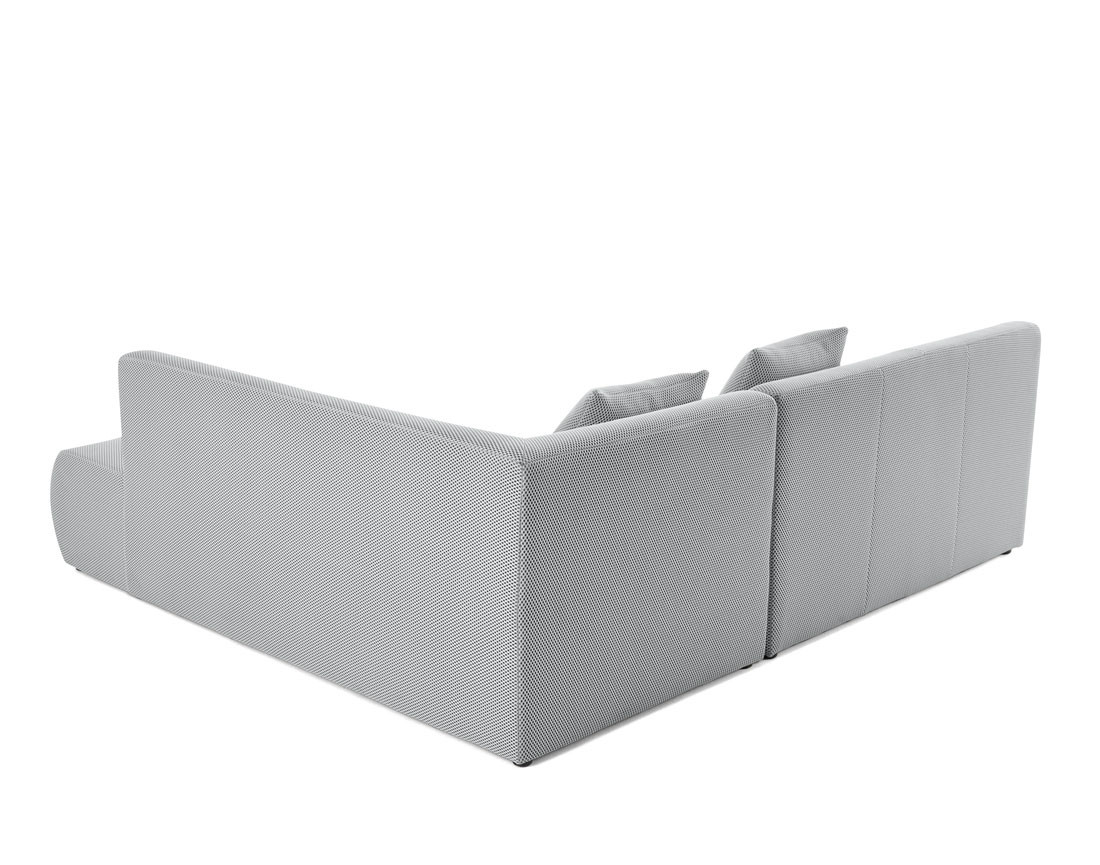 Canapé modulable d'angle droit 5 places en tissu mailles 3D Onyx