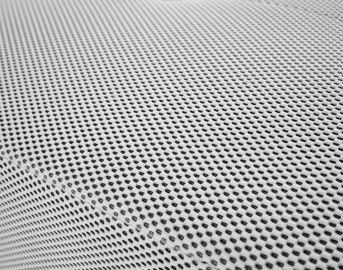 Canapé modulable d'angle droit 5 places en tissu mailles 3D Onyx