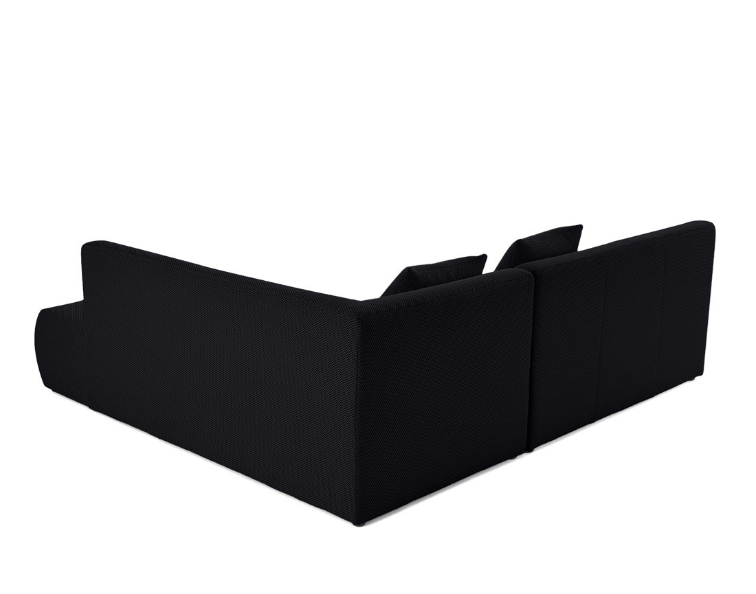 Canapé modulable d'angle droit 5 places en tissu mailles 3D Onyx