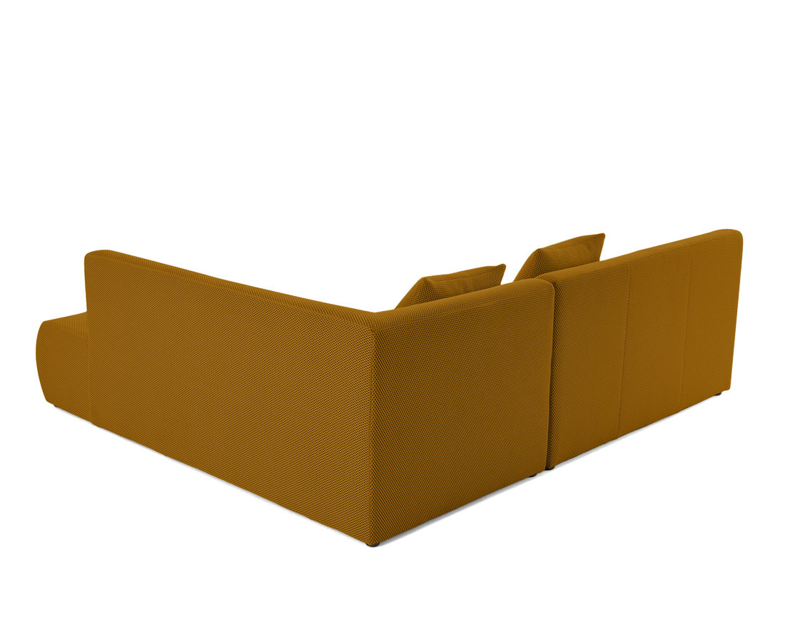 Canapé modulable d'angle droit 5 places en tissu mailles 3D Onyx