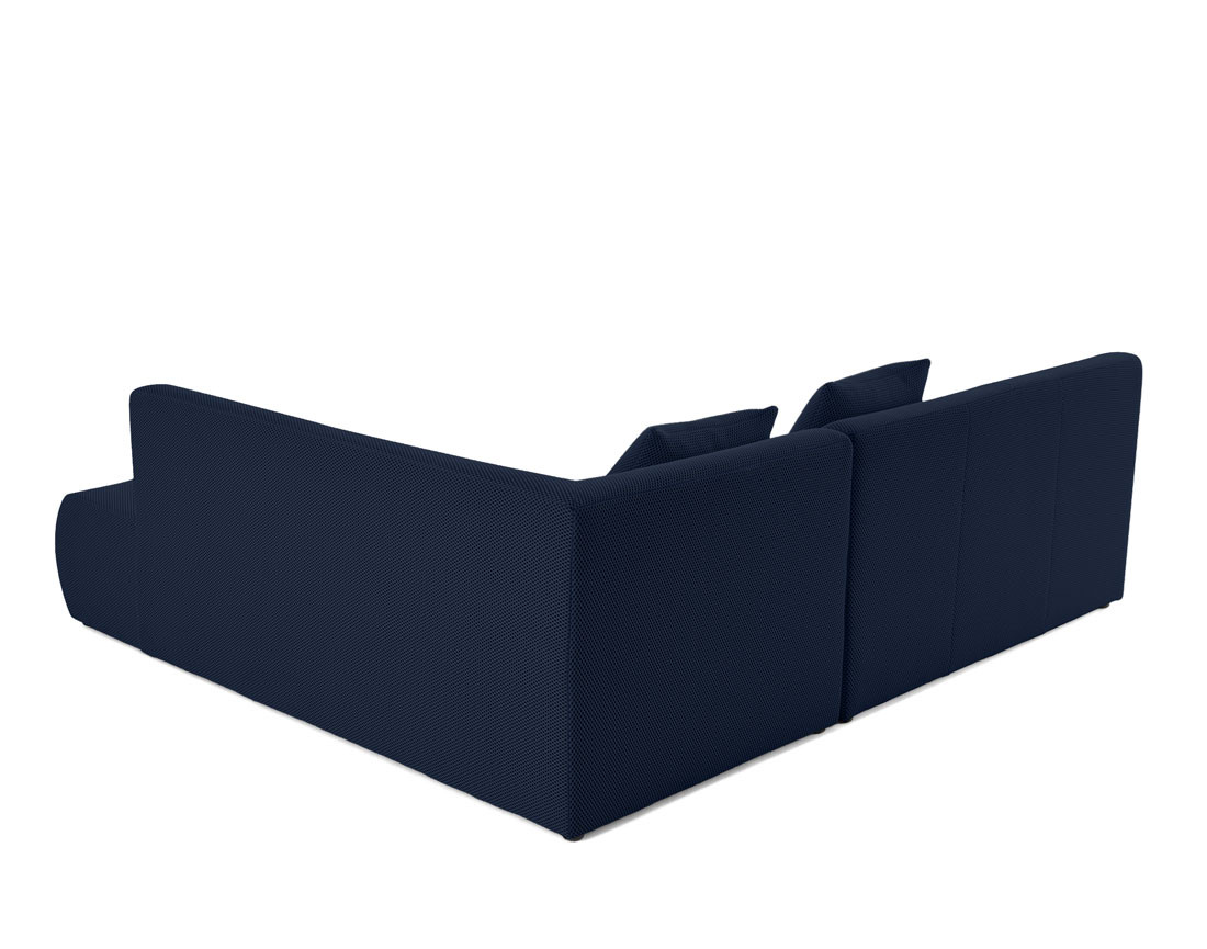 Canapé modulable d'angle droit 5 places en tissu mailles 3D Onyx