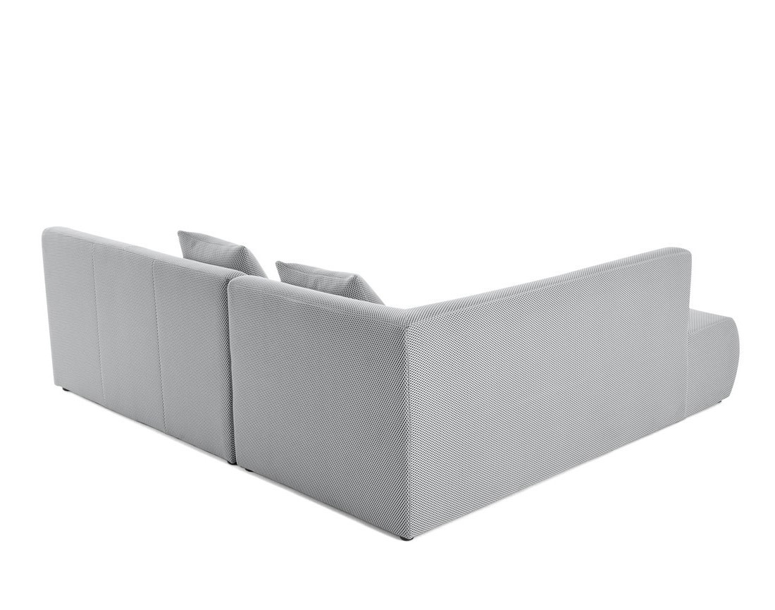 Canapé modulable d'angle gauche 5 places en tissu mailles 3D Onyx