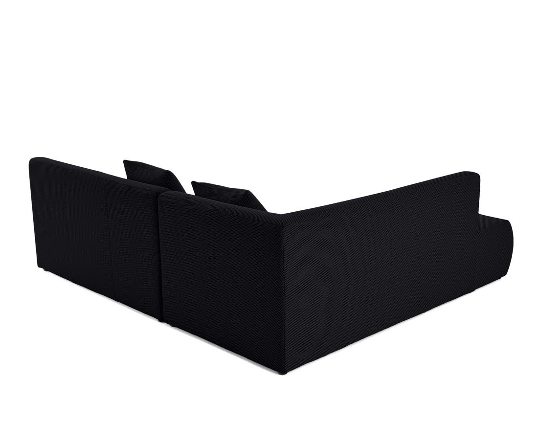 Canapé modulable d'angle gauche 5 places en tissu mailles 3D Onyx