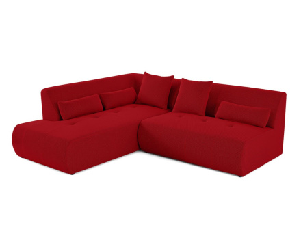 Canapé modulable d'angle gauche 5 places en tissu mailles 3D Onyx