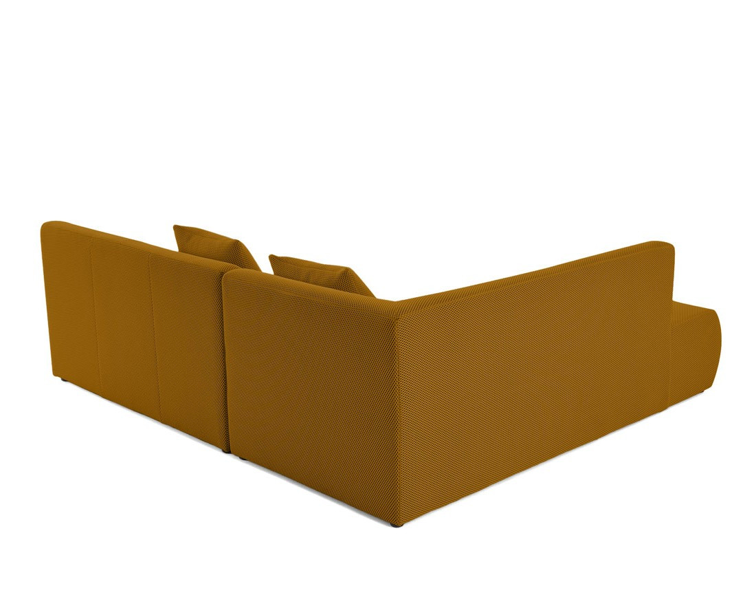 Canapé modulable d'angle gauche 5 places en tissu mailles 3D Onyx