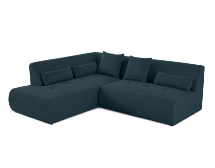 Canapé modulable d'angle gauche 5 places en tissu mailles 3D Onyx